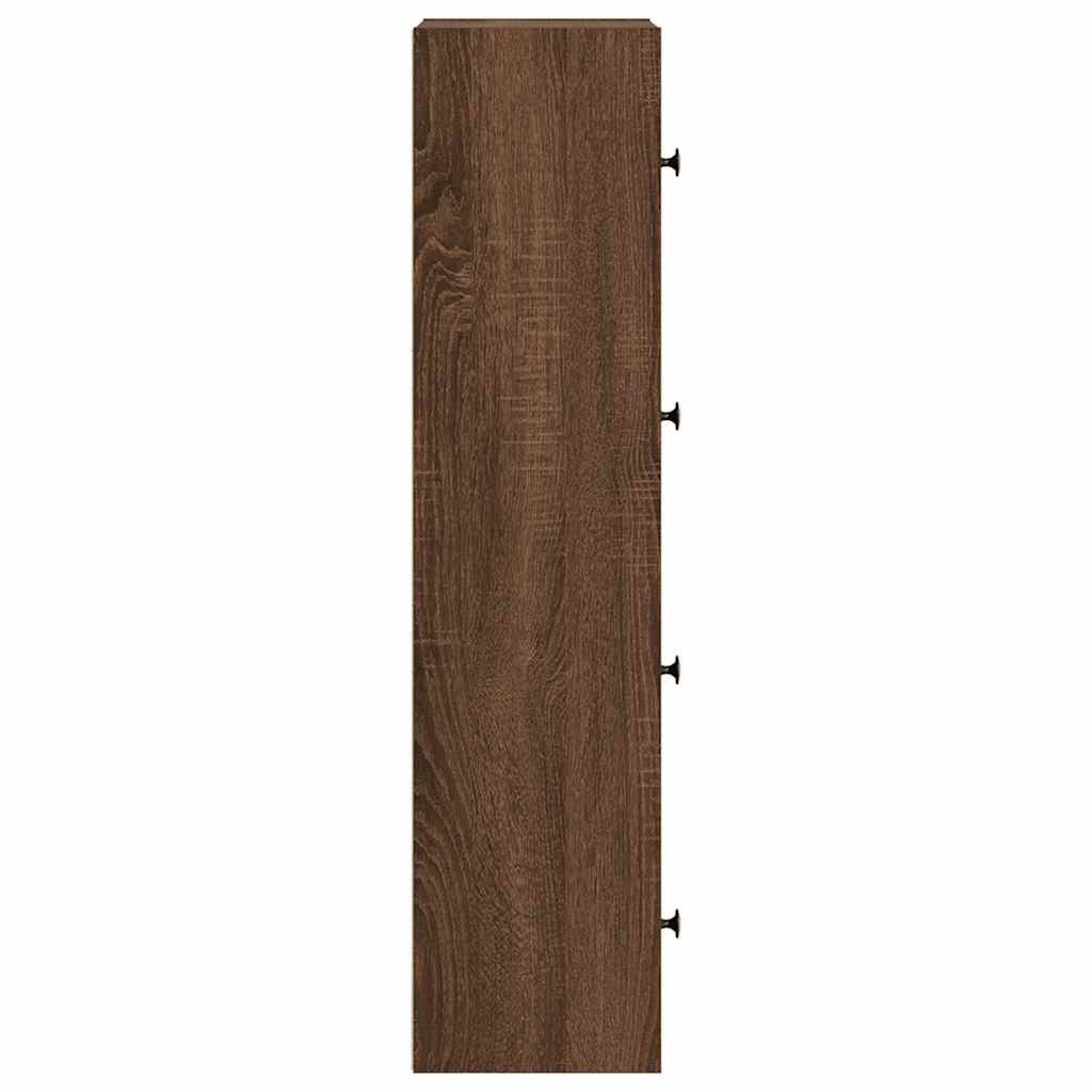 Bokhylle brun eik 40x24x102 cm konstruert tre