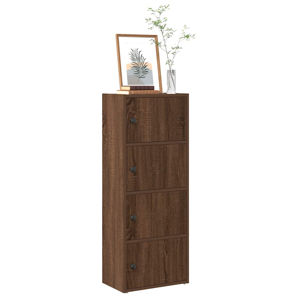 Bokhylle brun eik 40x24x102 cm konstruert tre