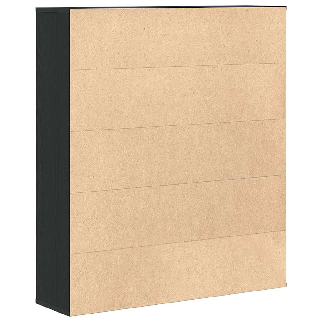 Bokhylle Svart Eik 89x24x101,5 cm