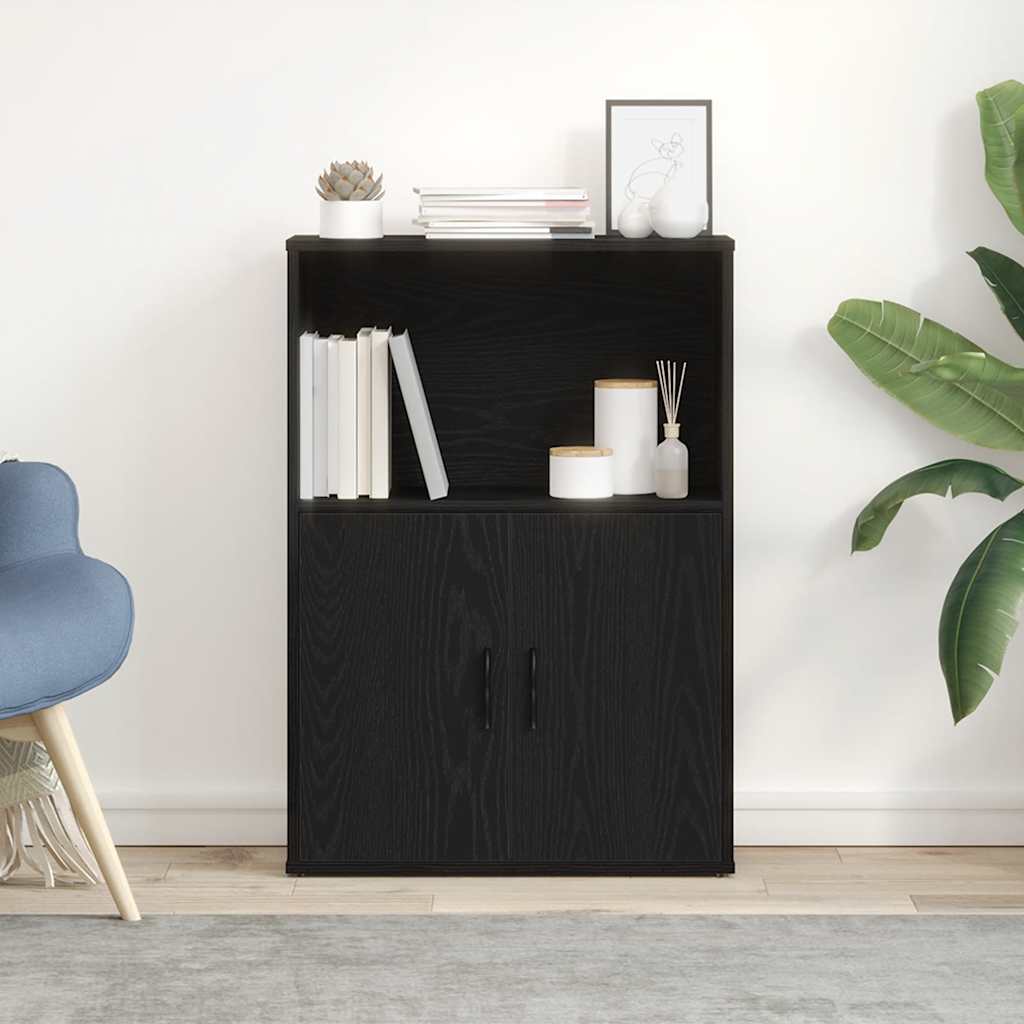 Bokhylle Svart Eik 60x24x85 cm