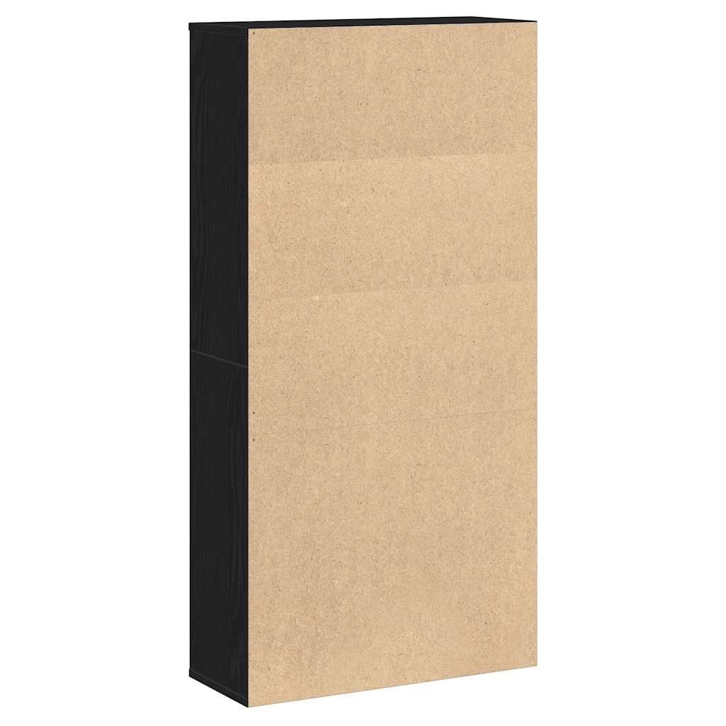 Bokhylle Svart Eik 60x24x120 cm