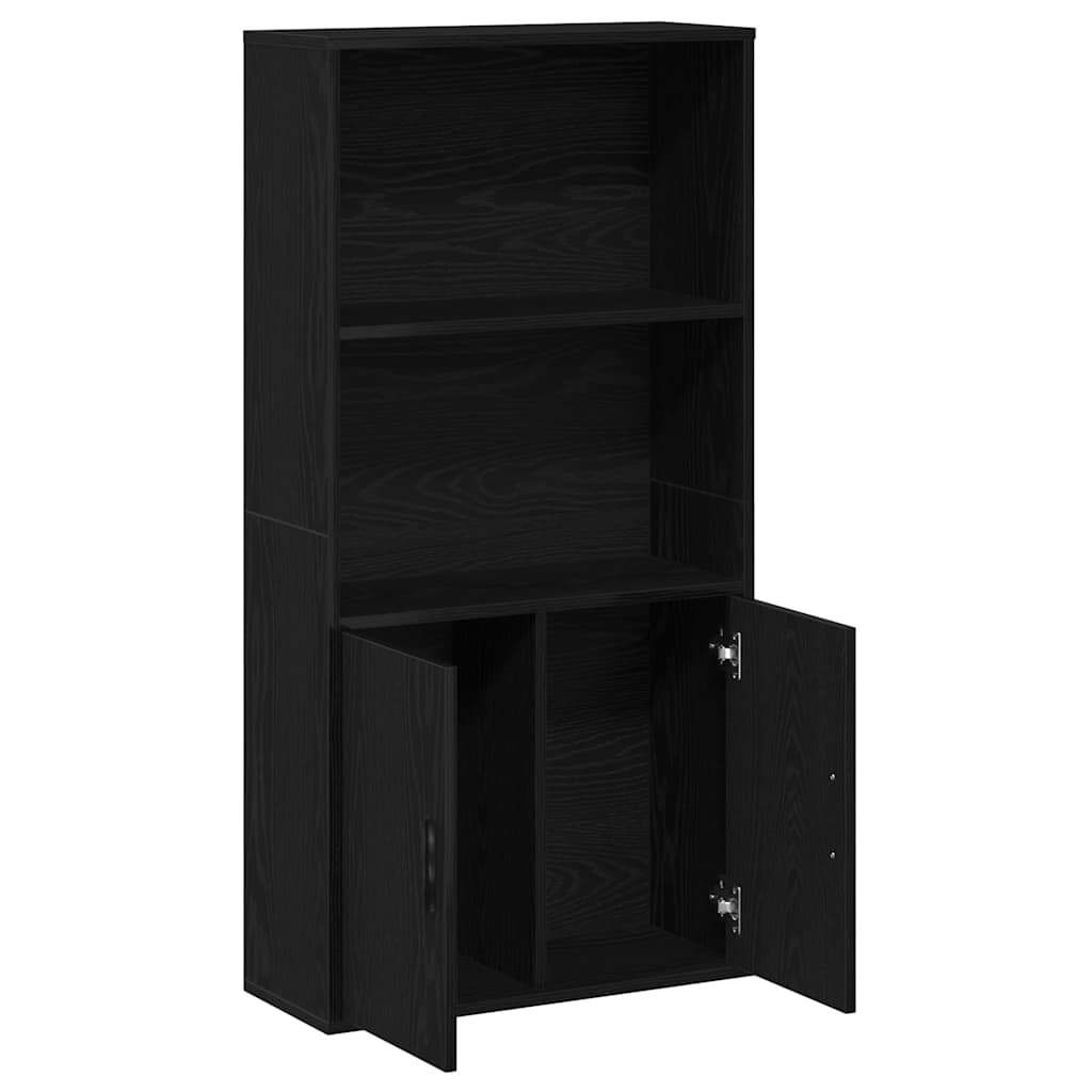 Bokhylle Svart Eik 60x24x120 cm