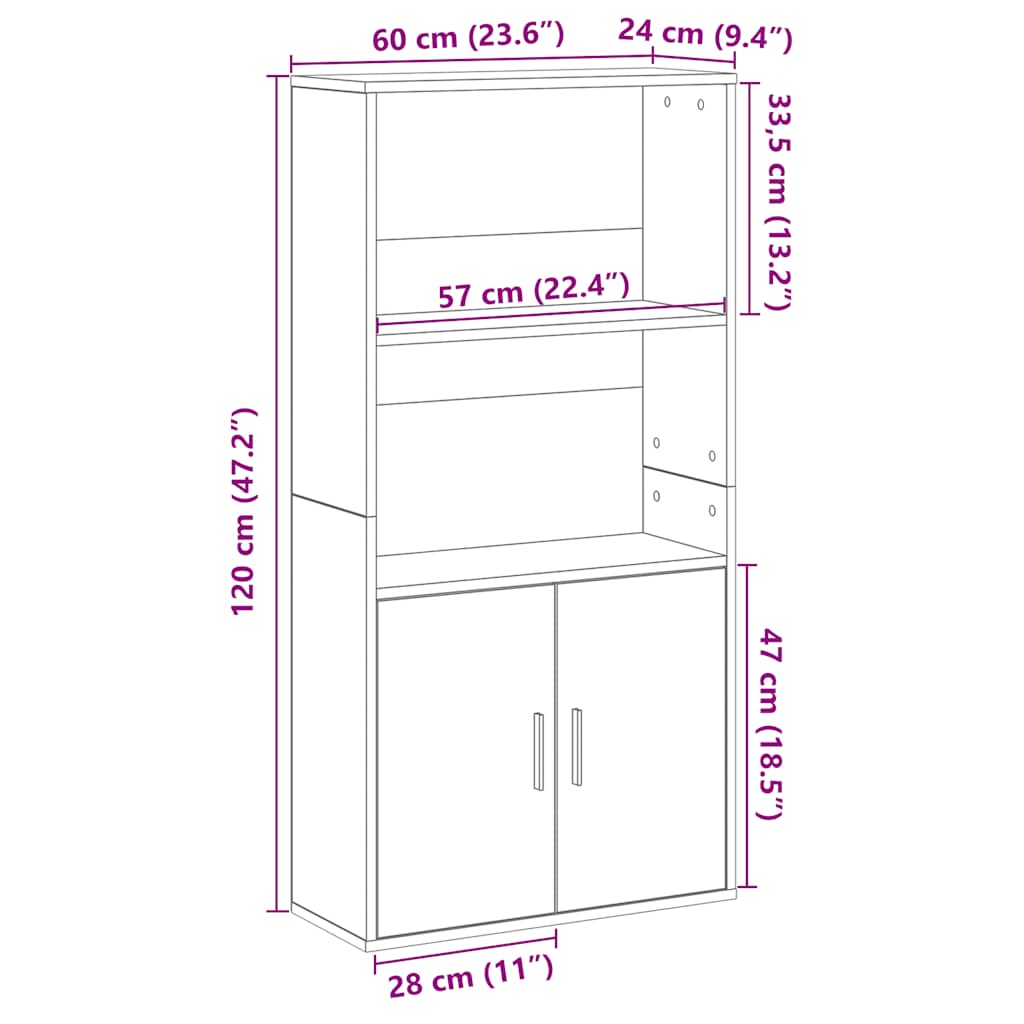 Bokhylle Gammelt Tre 60x24x120 cm