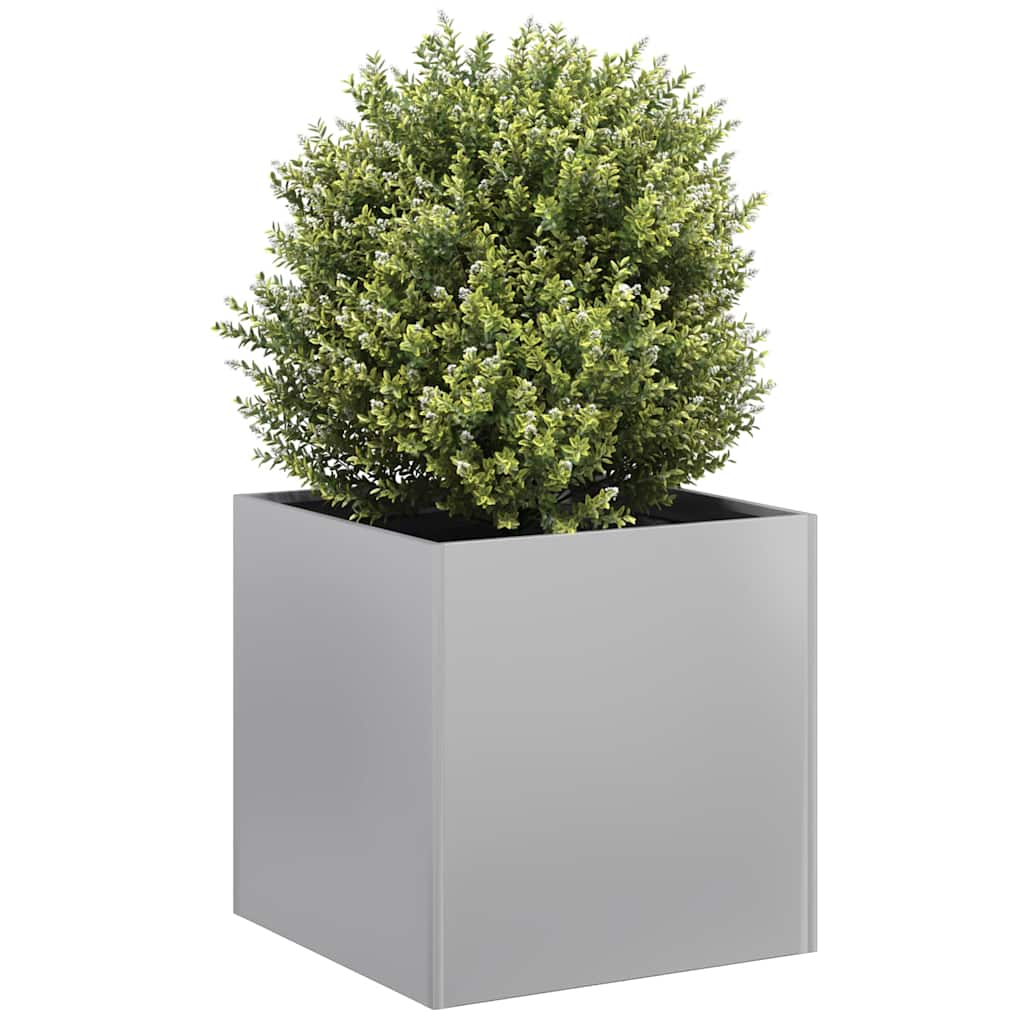 Utendørs Blomsterkasse Plantekasse Metall 40x40x40 cm galvanisert stål