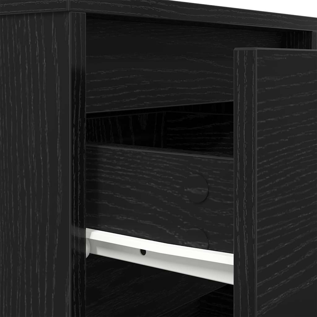 Nattbord Sengbord Svart med LED-lys 38x34x50 cm