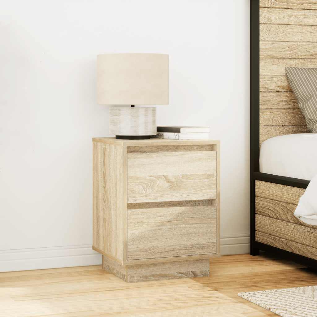 Nattbord Sengbord Sonoma Eik med LED 38x34x50 cm