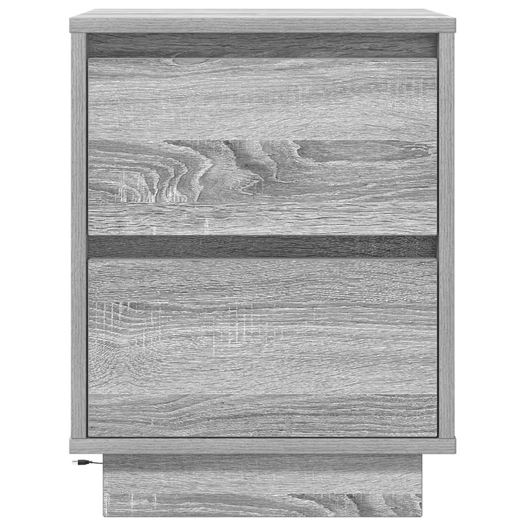 Nattbord Sengbord Sonoma Grå med LED 38x34x50 cm