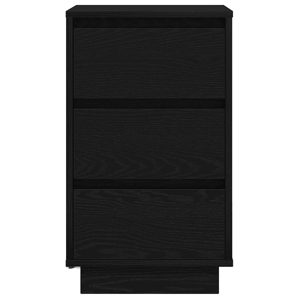 Nattbord Sengbord Svart med LED-lys 38x34x65 cm