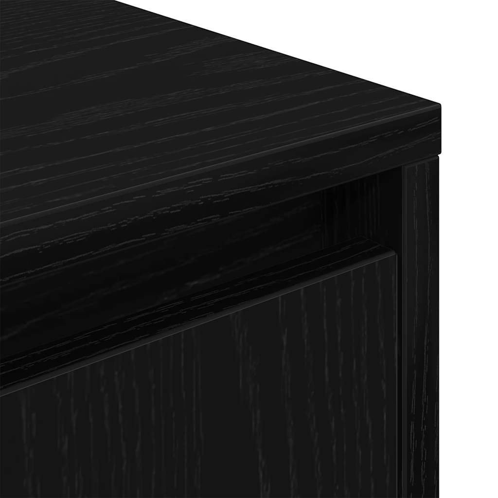Nattbord Sengbord Svart med LED-lys 38x34x65 cm