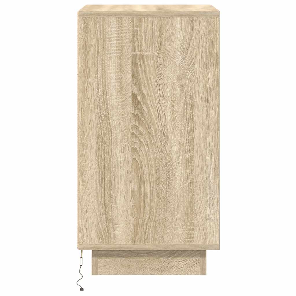 Nattbord Sengbord Sonoma Eik LED 38x34x65 cm