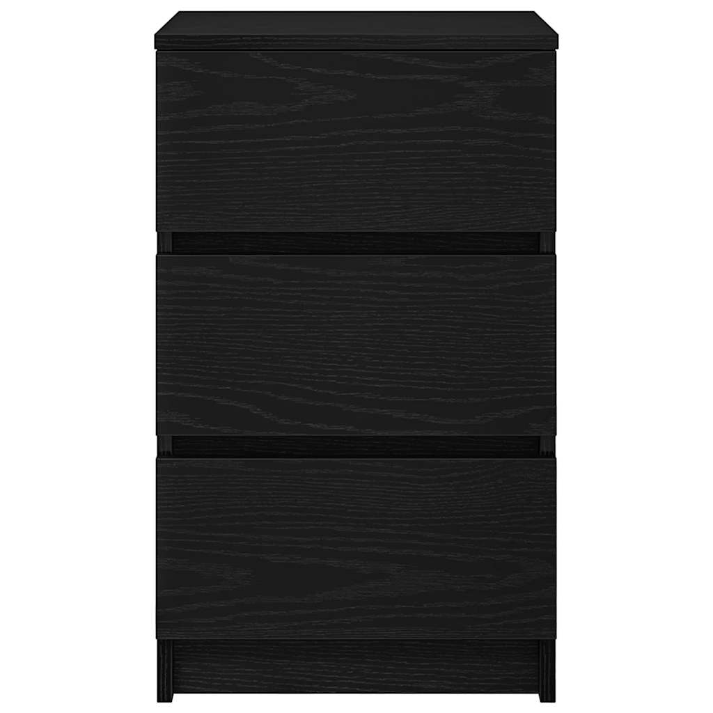 Nattbord Sengbord Svart med 3 skuffer 39x35x65 cm