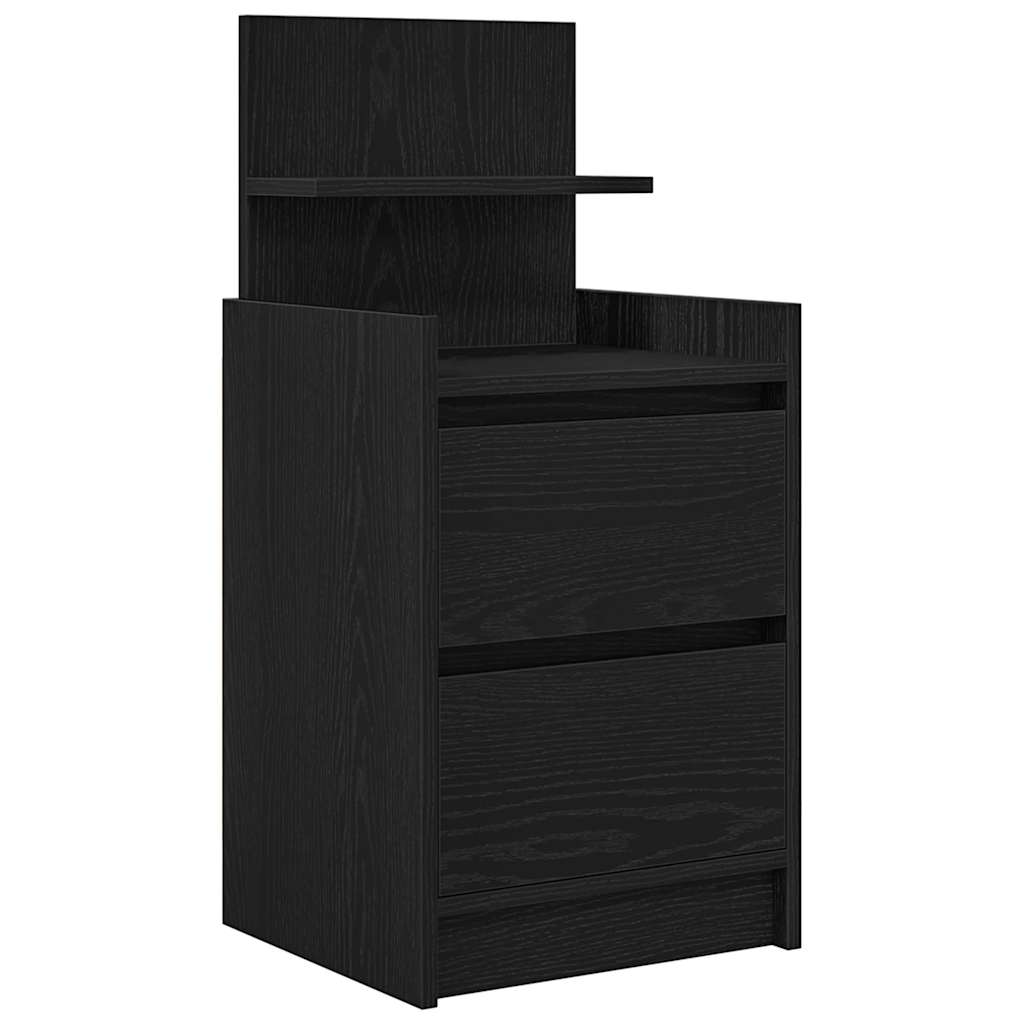 Nattbord Sengbord Svart med 2 skuffer 38x34x80 cm