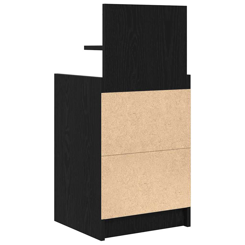 Nattbord Sengbord Svart med 2 skuffer 38x34x80 cm