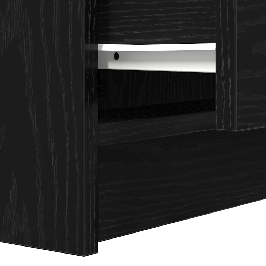 Nattbord Sengbord Svart med 2 skuffer 38x34x80 cm