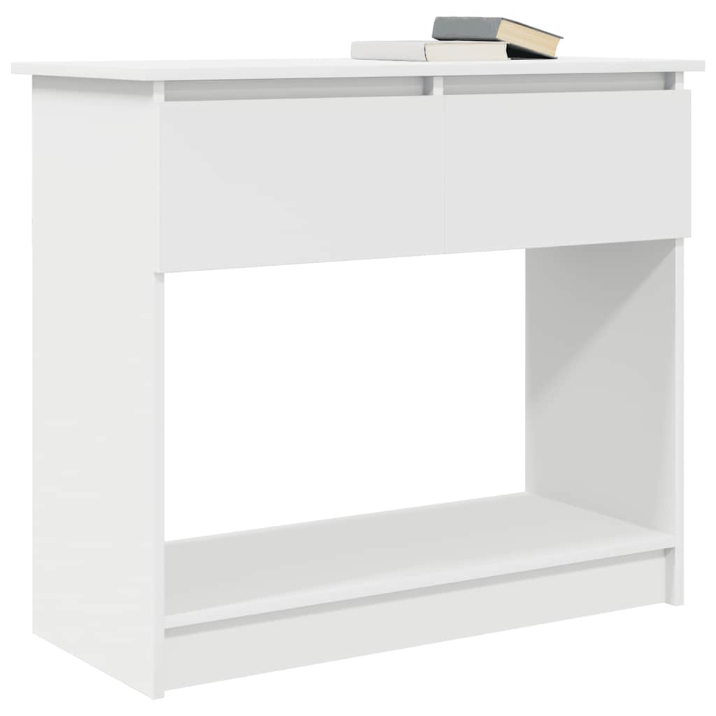 Avlastningsbord Konsollbord Hvit med skuffer 85,5x38,5x74,5 cm