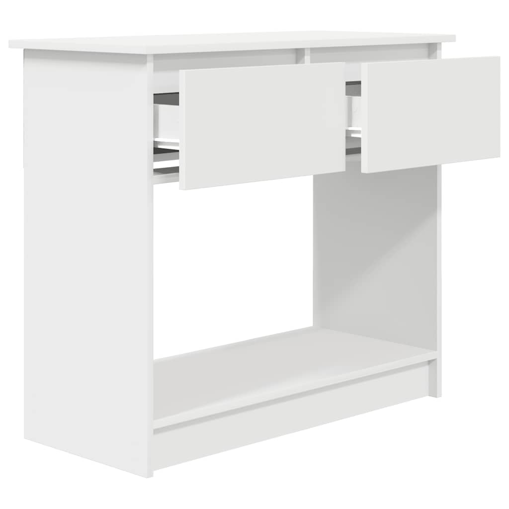 Avlastningsbord Konsollbord Hvit med skuffer 85,5x38,5x74,5 cm