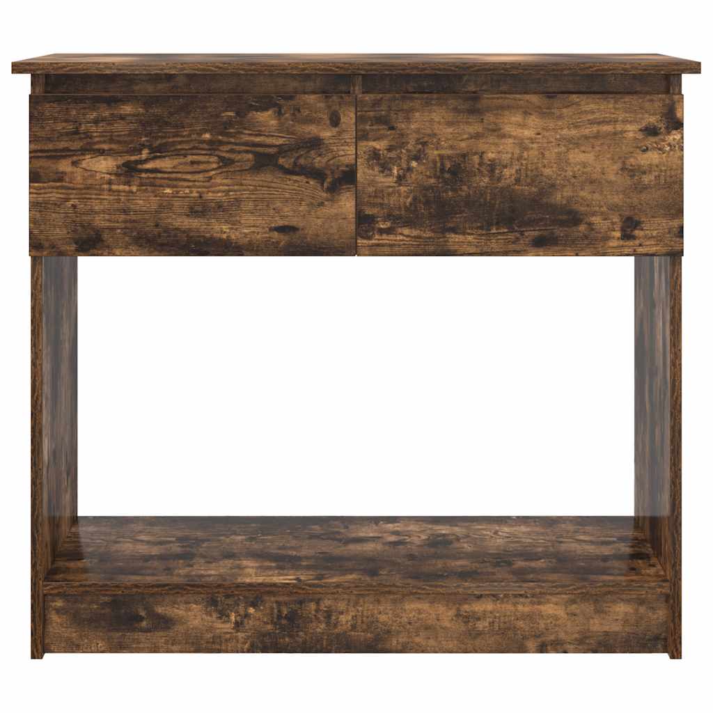 Avlastningsbord Konsollbord Røkt Eik med skuffer 85,5x38,5x74,5 cm