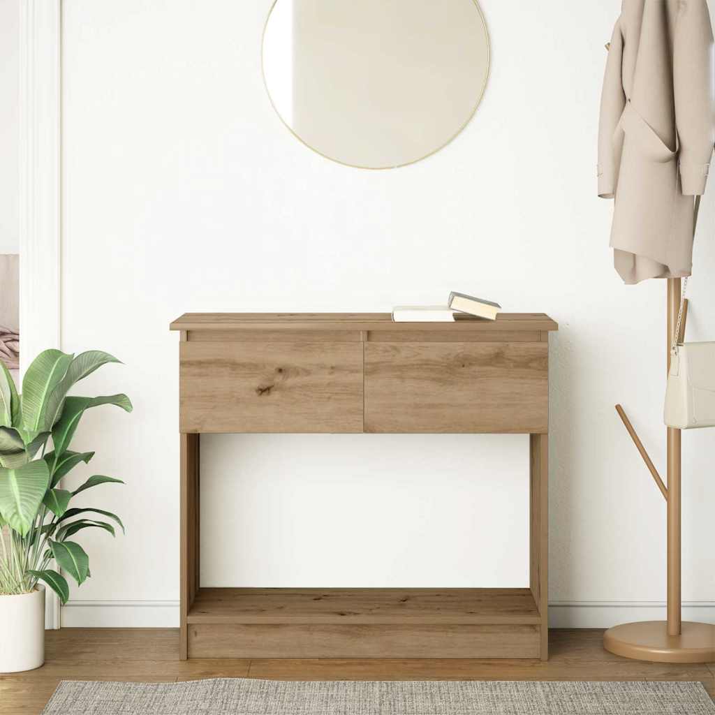Avlastningsbord konsollbord Artisan Eik med skuffer 85,5x38,5x74,5 cm
