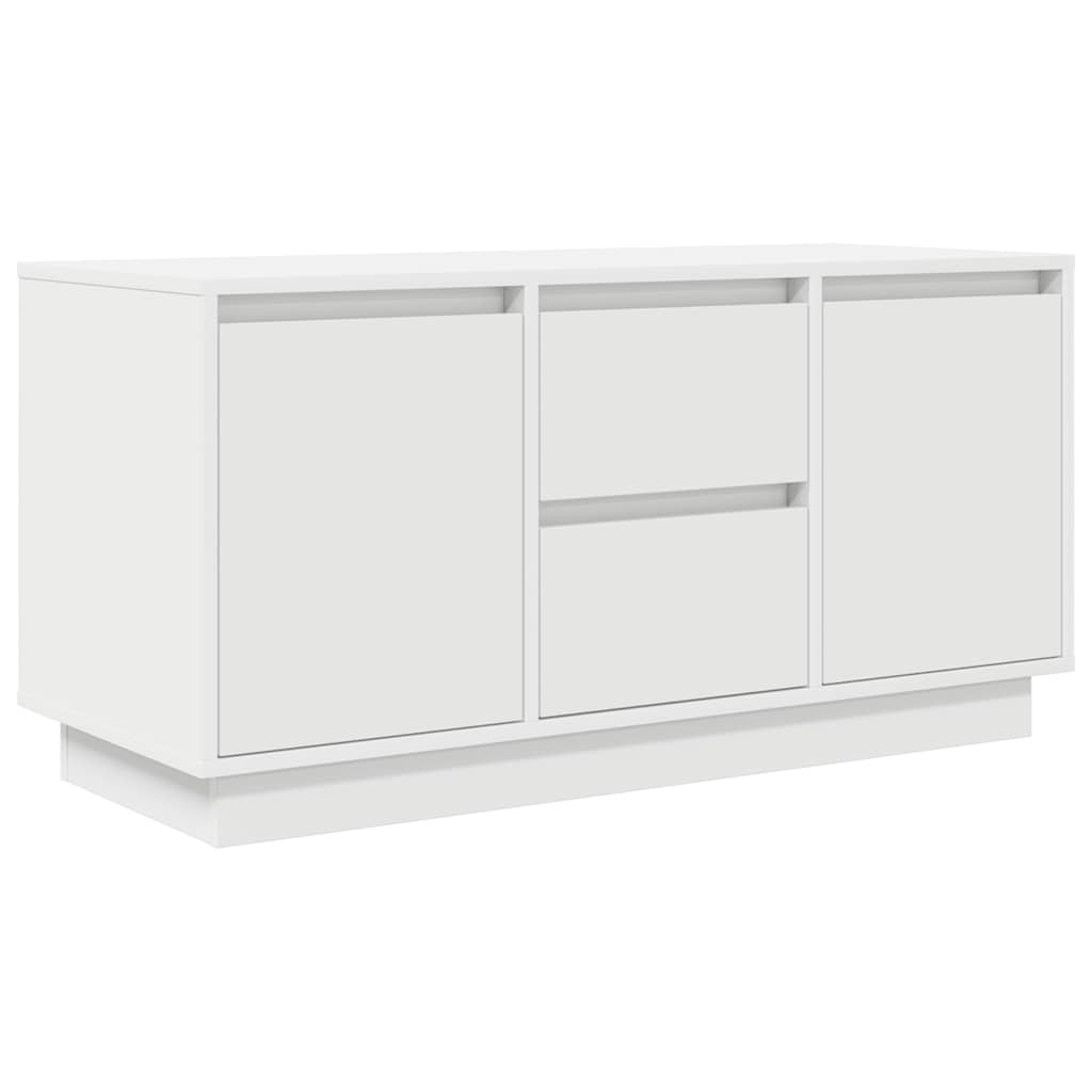 TV-Møbel Hvit TV-benk med LED-lys 100x41x50 cm