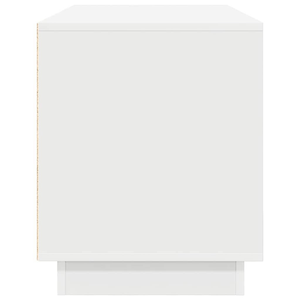 TV-Møbel Hvit TV-benk med LED-lys 100x41x50 cm