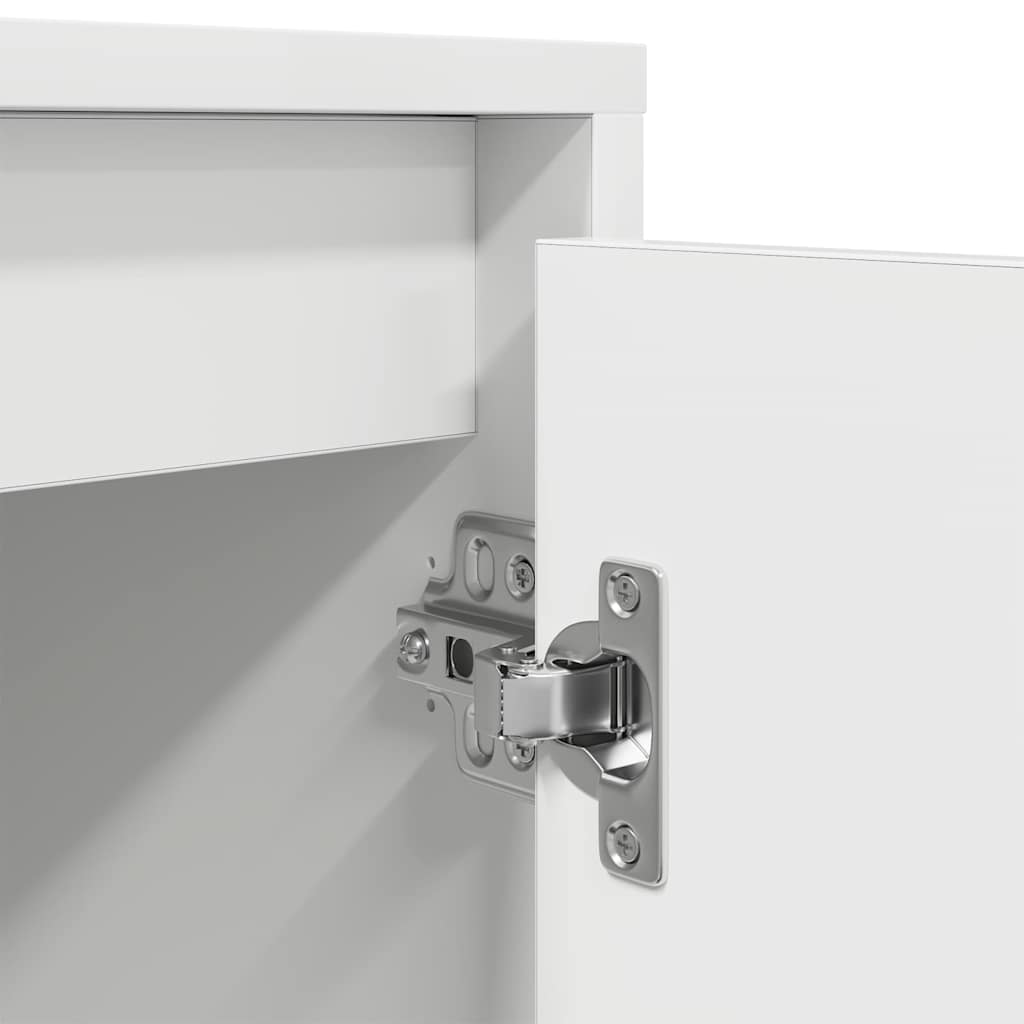 TV-Møbel Hvit TV-benk med LED-lys 100x41x50 cm