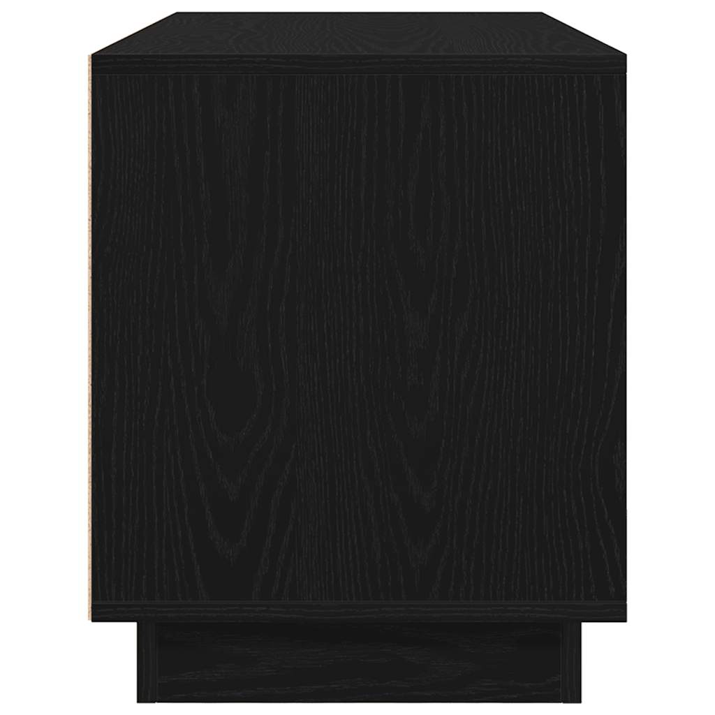 TV-Møbel Svart Eik TV-benk med LED-lys 100x41x50 cm