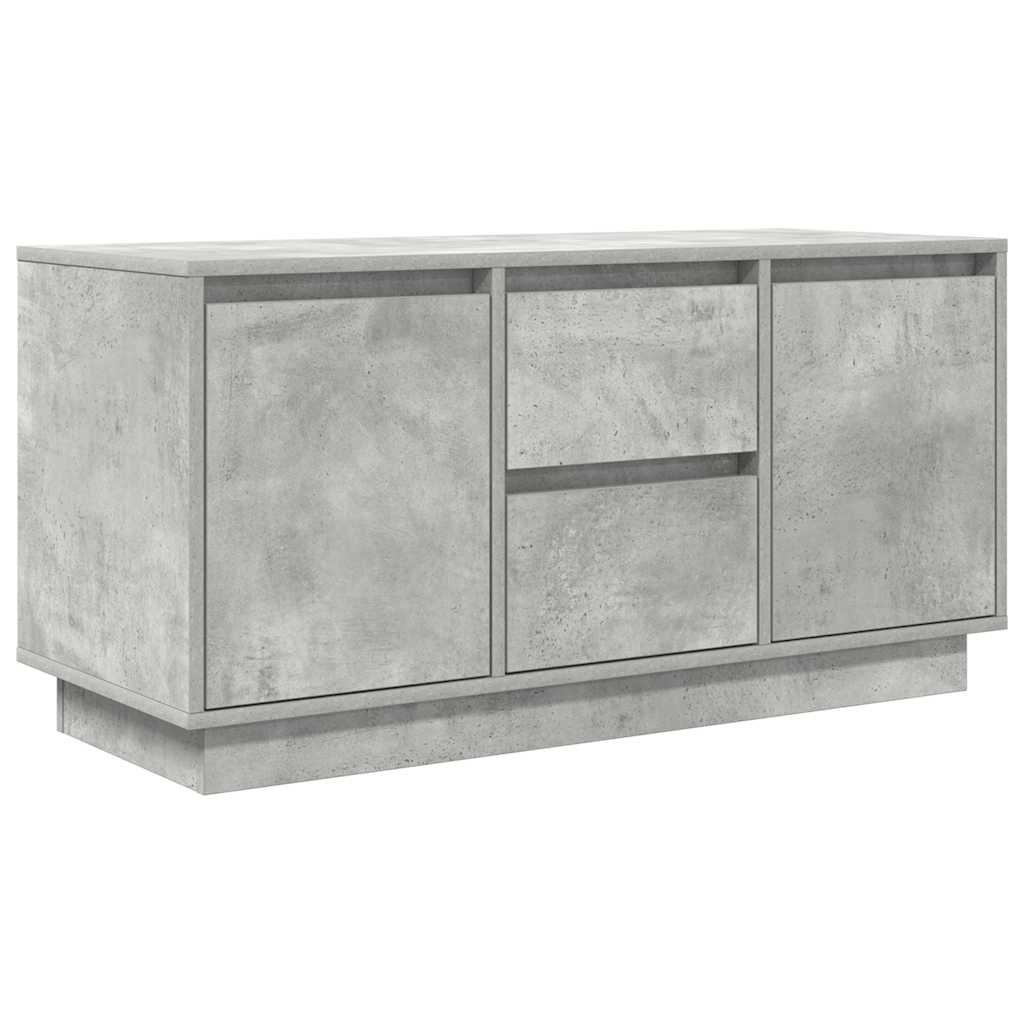 TV-Møbel Betonggrå TV-benk med LED-lys 100x41x50 cm