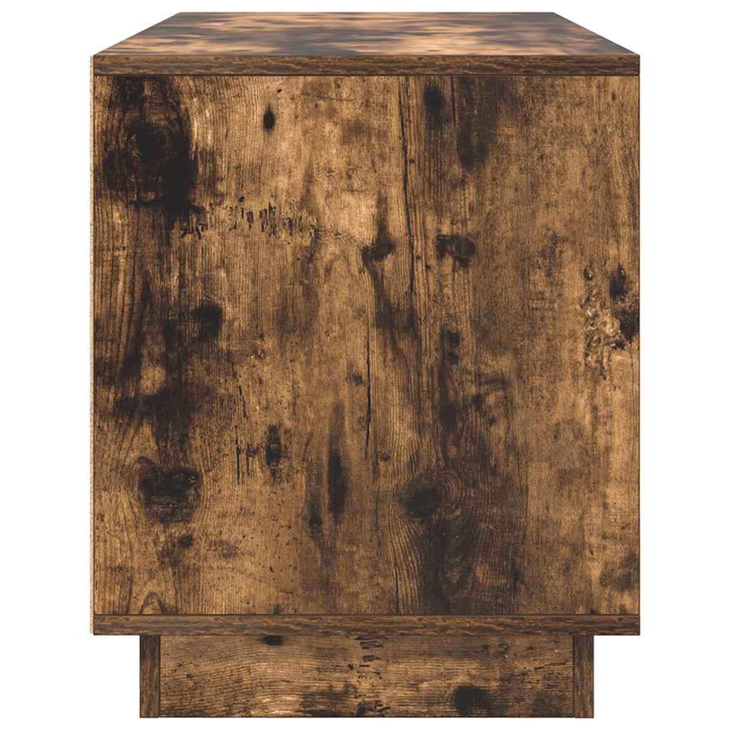 TV-Møbel Røkt EikTV-benk med LED-lys 100x41x50 cm