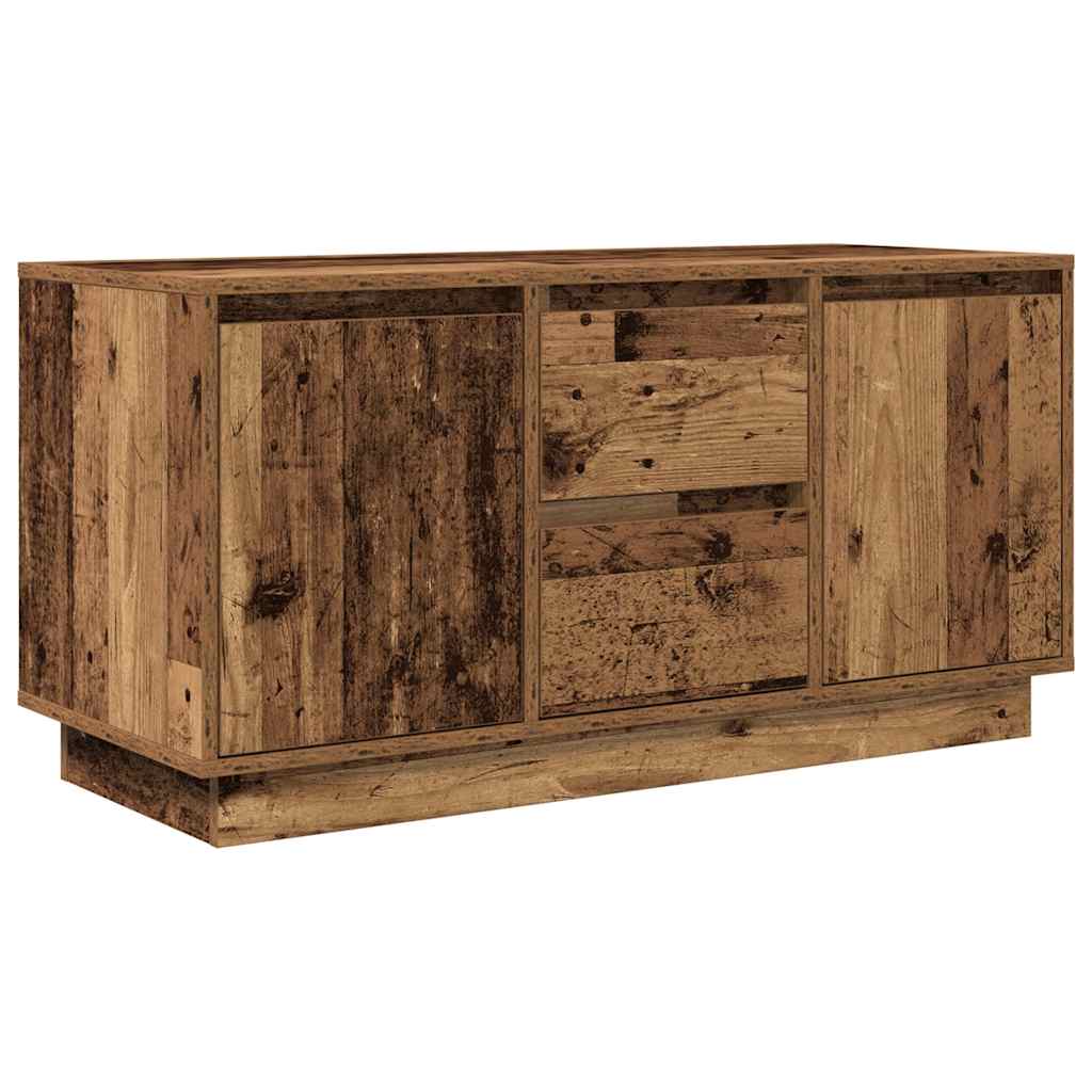 TV-Møbel Gammelt Tre Tv-benk med LED-lys 100x41x50 cm