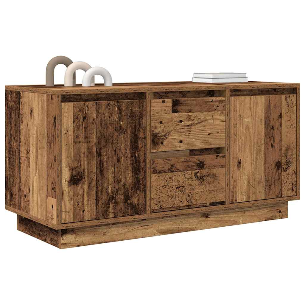 TV-Møbel Gammelt Tre Tv-benk med LED-lys 100x41x50 cm