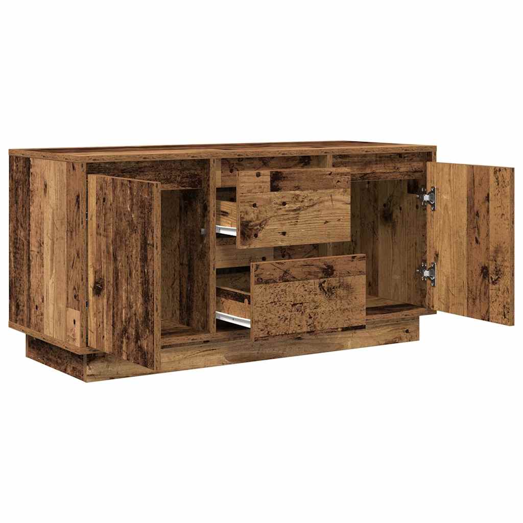 TV-Møbel Gammelt Tre Tv-benk med LED-lys 100x41x50 cm