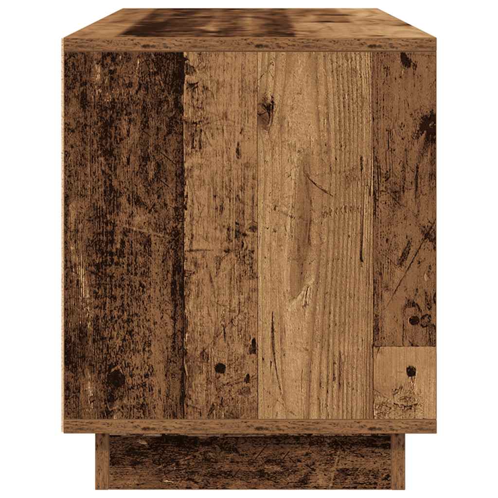 TV-Møbel Gammelt Tre Tv-benk med LED-lys 100x41x50 cm