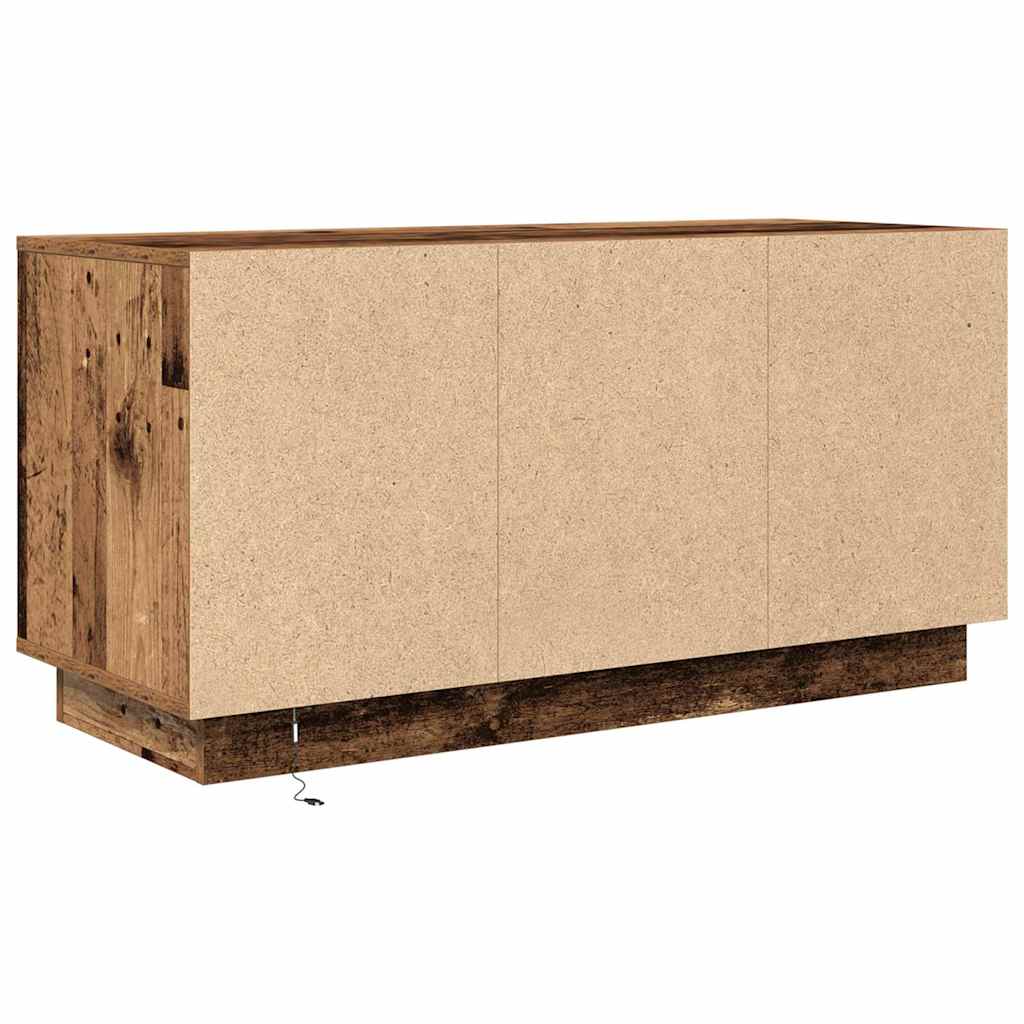 TV-Møbel Gammelt Tre Tv-benk med LED-lys 100x41x50 cm