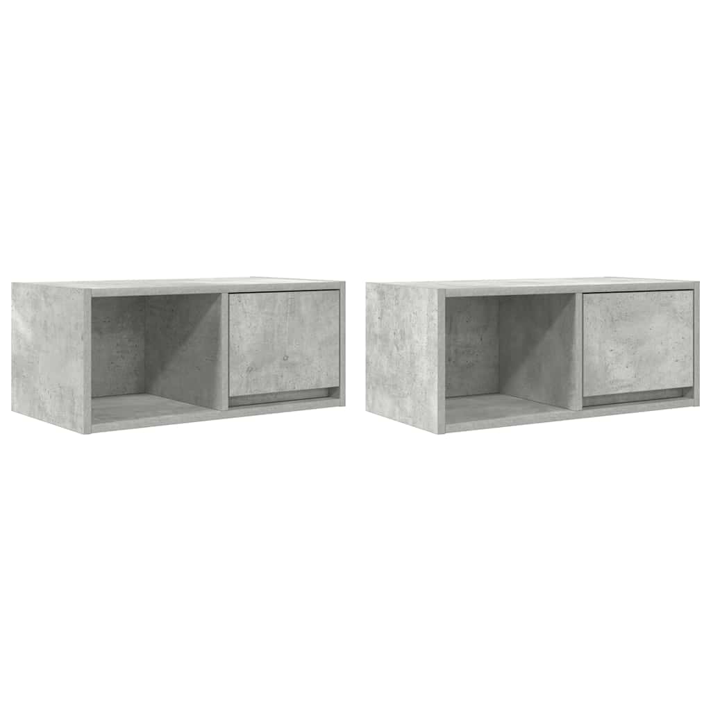 TV-Møbel Betonggrå Tv-benker 2 stk 60x31x25,5 cm