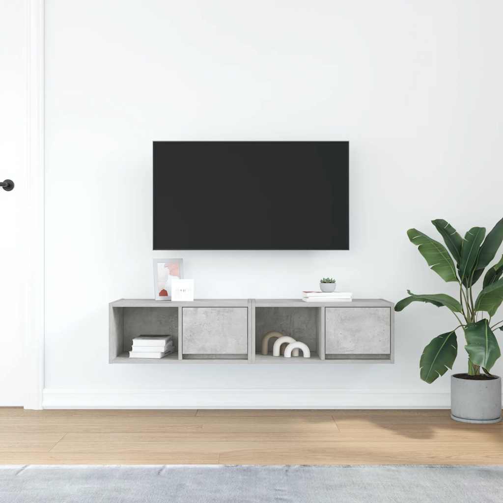 TV-Møbel Betonggrå Tv-benker 2 stk 60x31x25,5 cm