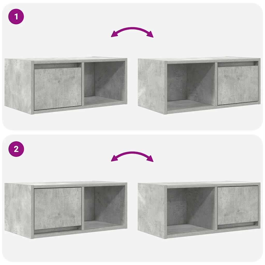 TV-Møbel Betonggrå Tv-benker 2 stk 60x31x25,5 cm