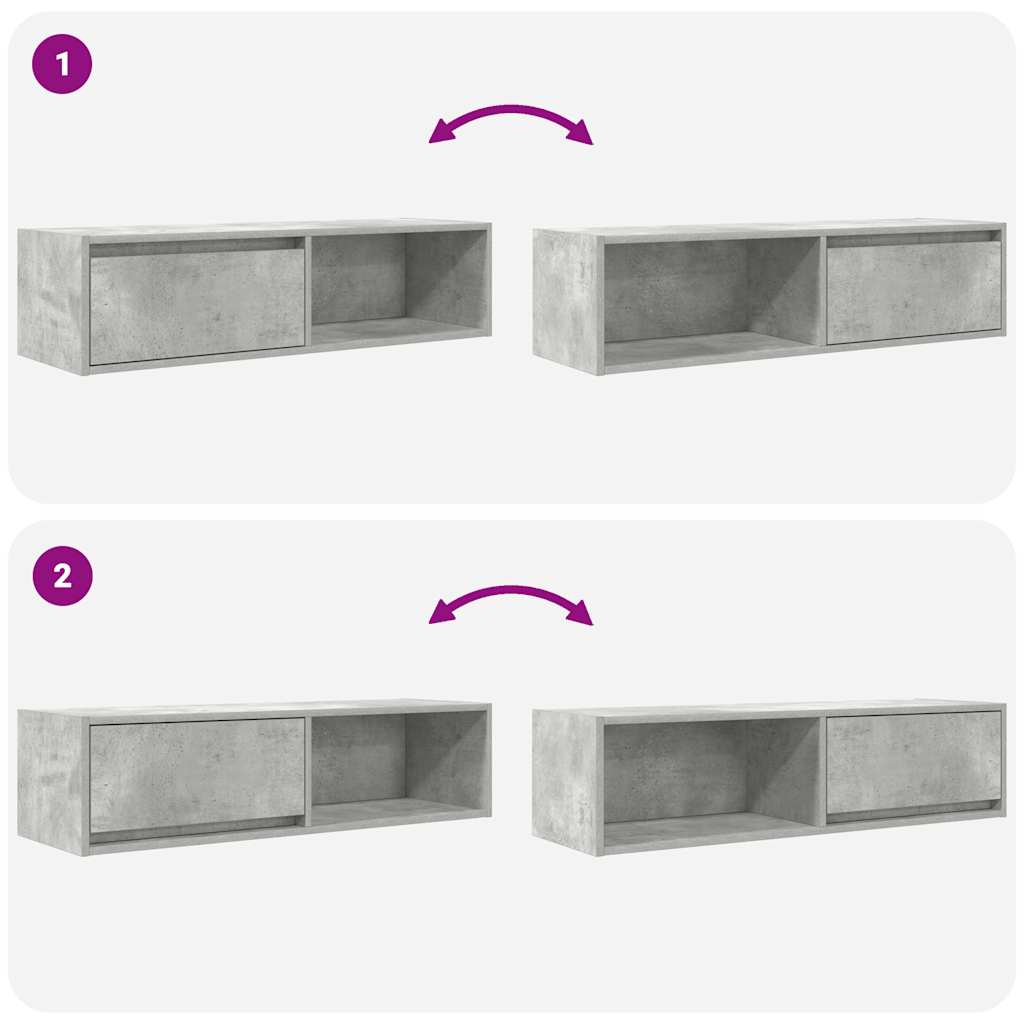 TV-Møbel Betonggrå TV-benk 100x31x25,5 cm