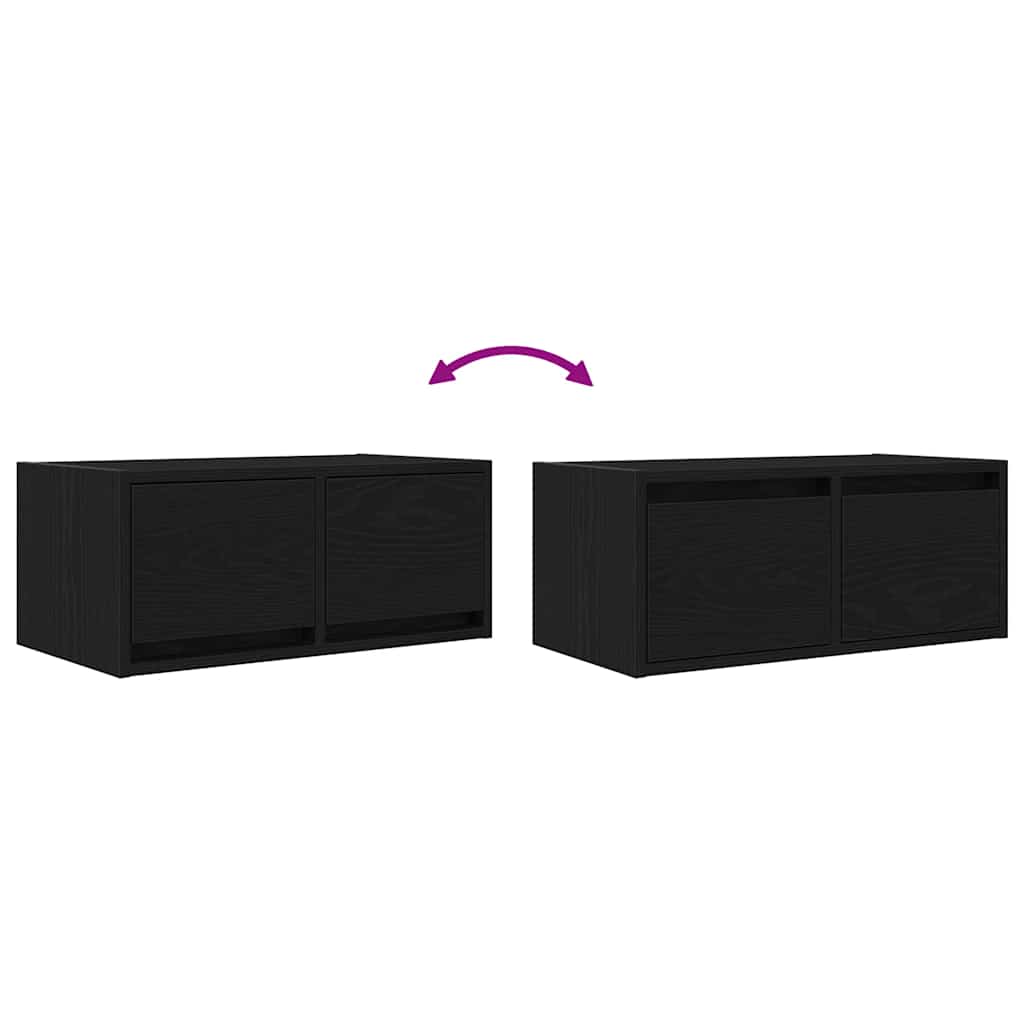 TV-Møbel Svart Eik Tv-benker 2 stk 60x31x25,5 cm