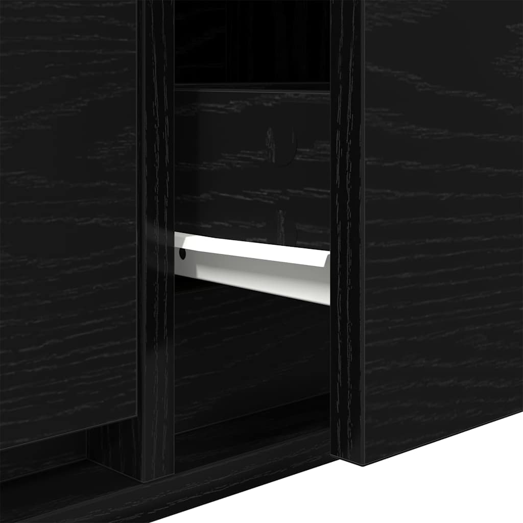 TV-benker 2 stk svart eik 80x31x25,5 cm konstruert tre