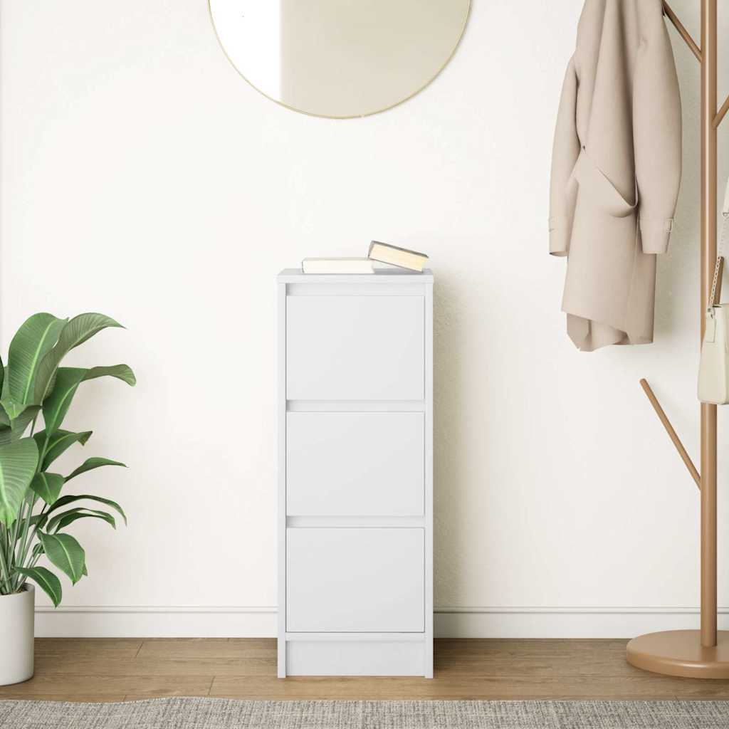 Skjenk hvit 29,5x34x76 cm konstruert tre