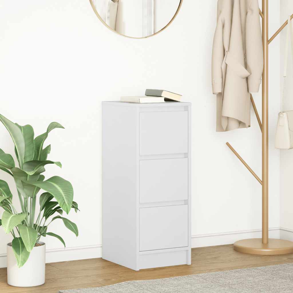 Skjenk hvit 29,5x34x76 cm konstruert tre