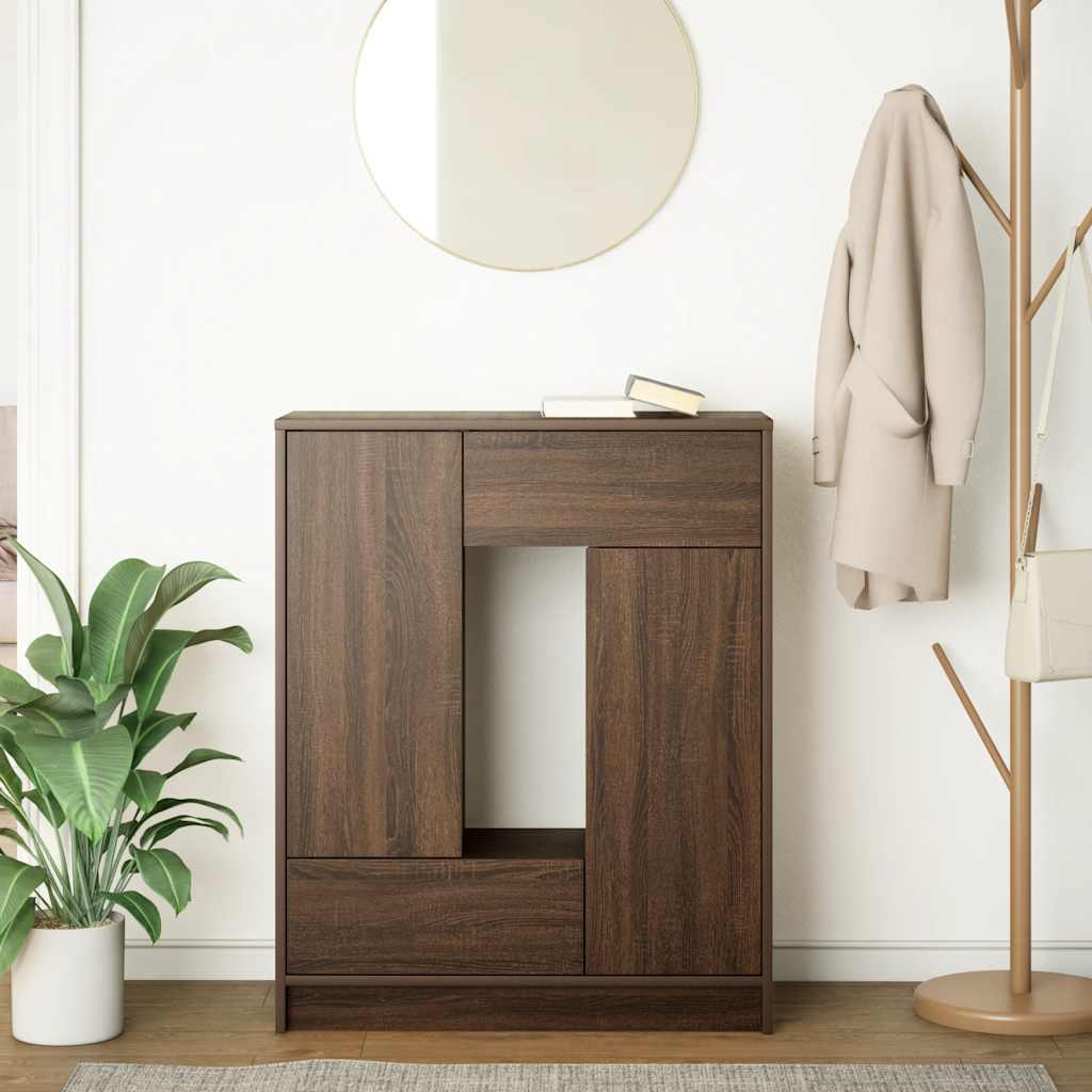 Skjenk Brun Eik med skuffer og dører 73x31x90 cm