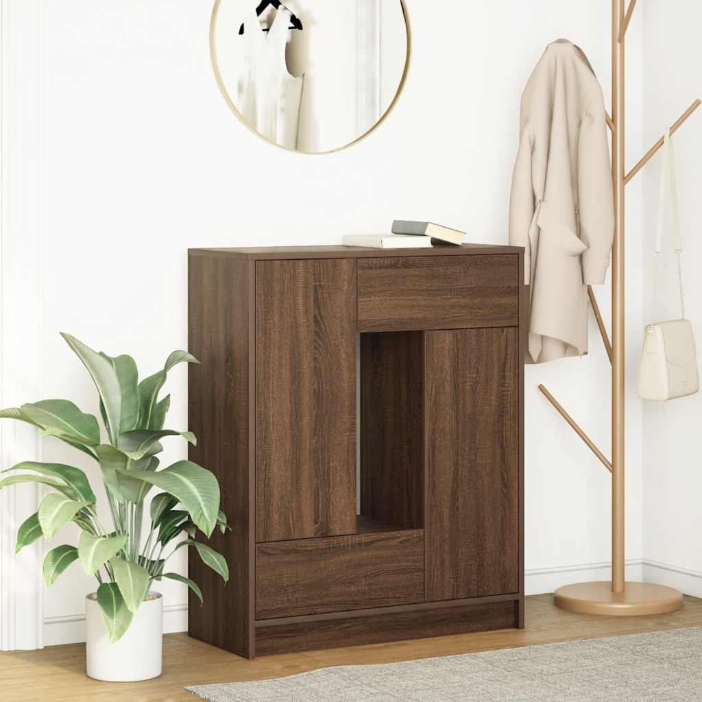 Skjenk Brun Eik med skuffer og dører 73x31x90 cm