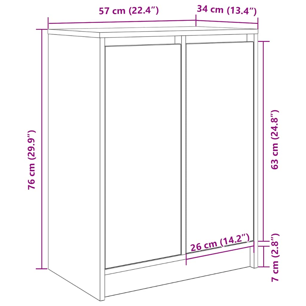 Skoskap Skohylle Skobenk Røkt Eik 57x34x76 cm