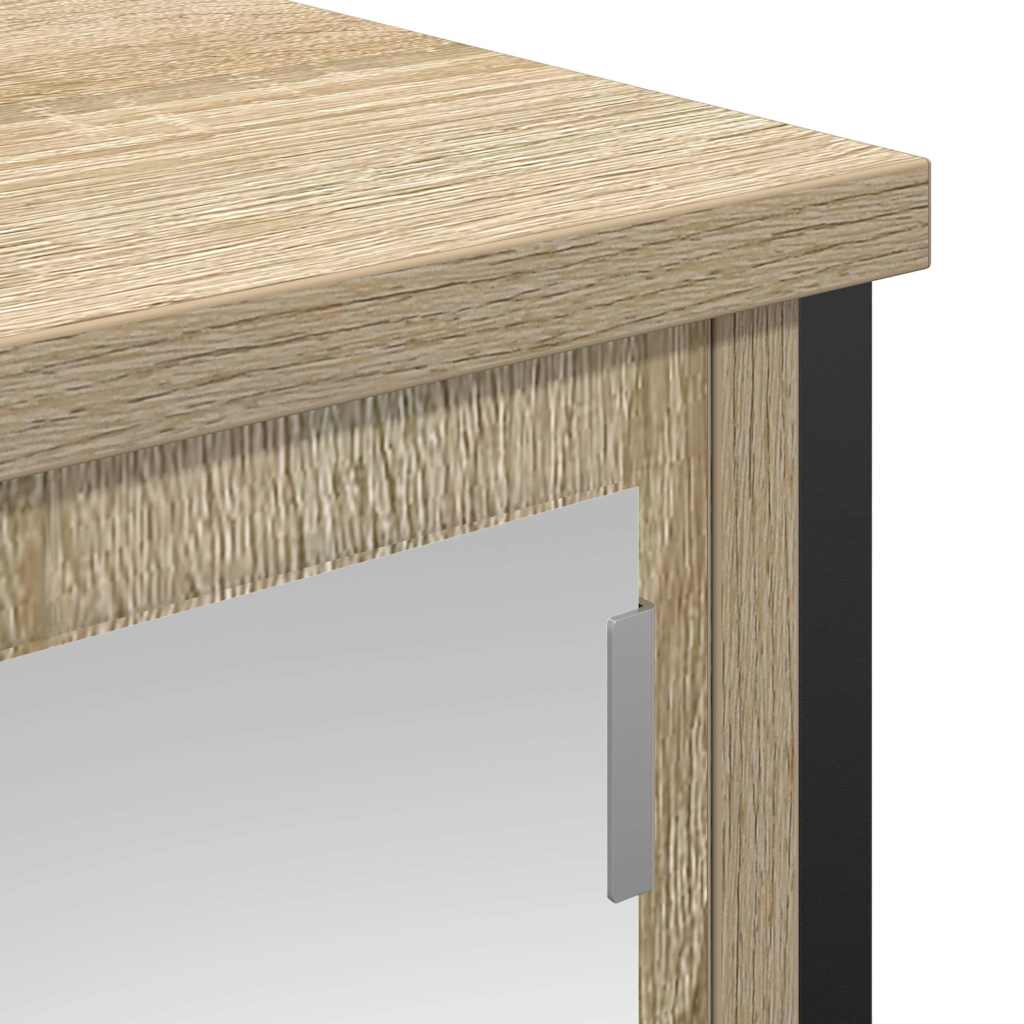 Baderoms veggskap med speil sonoma eik 60x21x60 cm