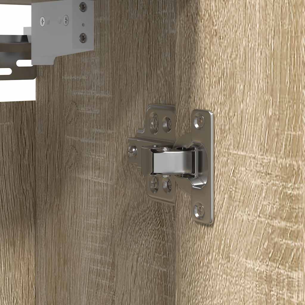 Baderoms veggskap med speil sonoma eik 60x21x60 cm