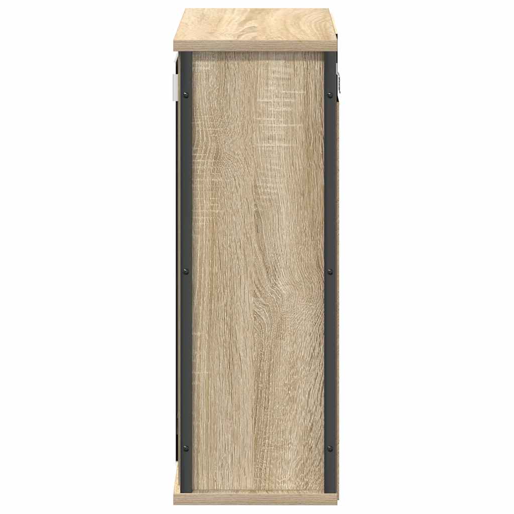 Baderomsskap med speil sonoma eik 50x21x60 cm