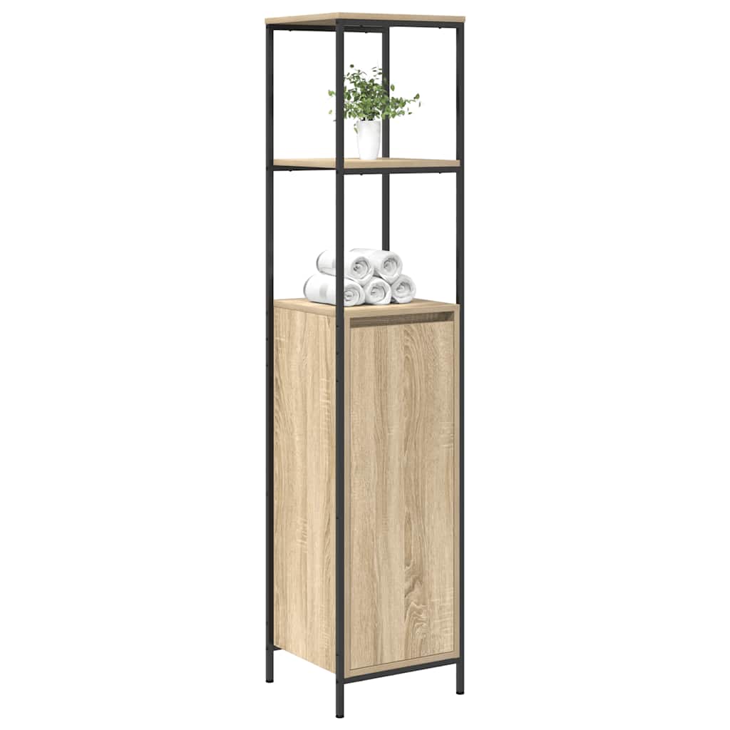 Baderomsskap med hyller sonoma eik 36x35x165 cm