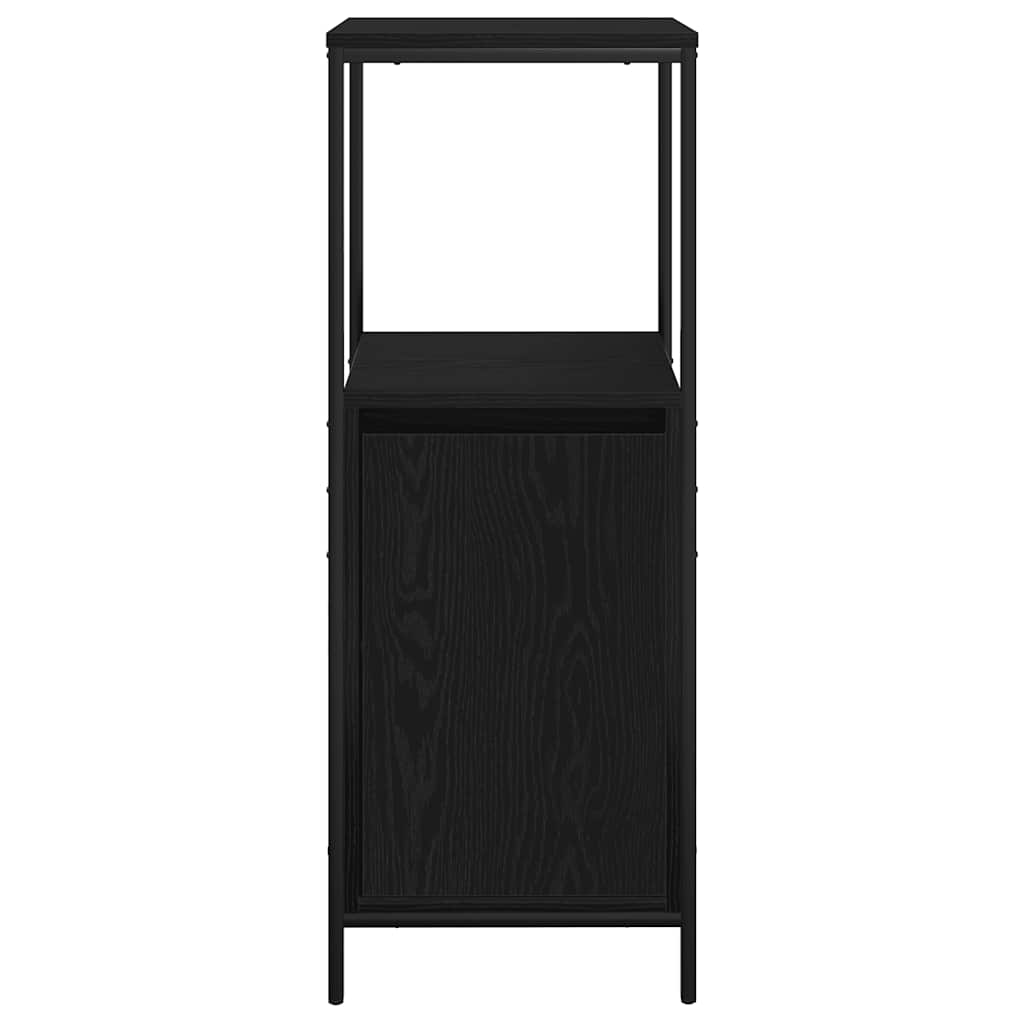 Baderomsskap med hyller svart eik 36x35x95 cm
