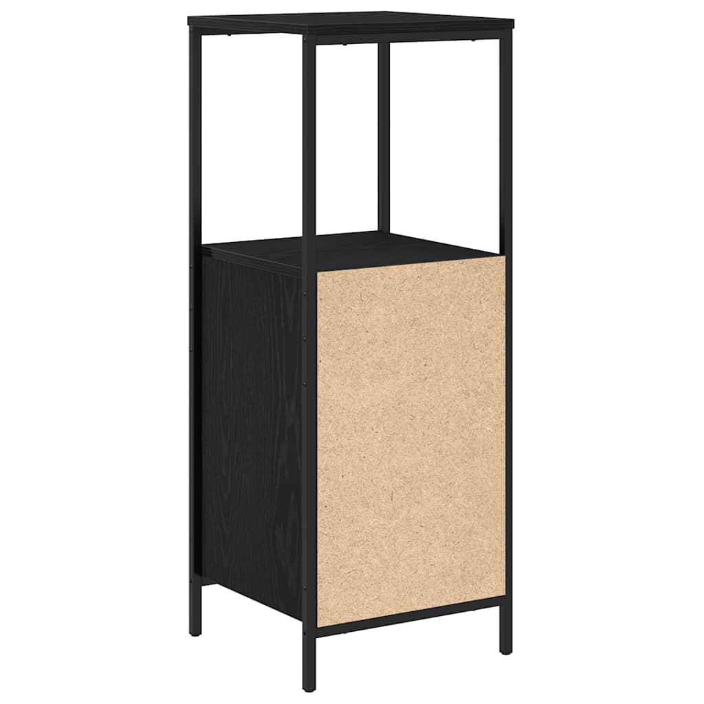 Baderomsskap med hyller svart eik 36x35x95 cm